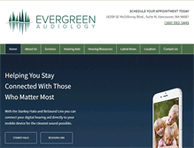 Tablet Screenshot of evergreenaudiology.com